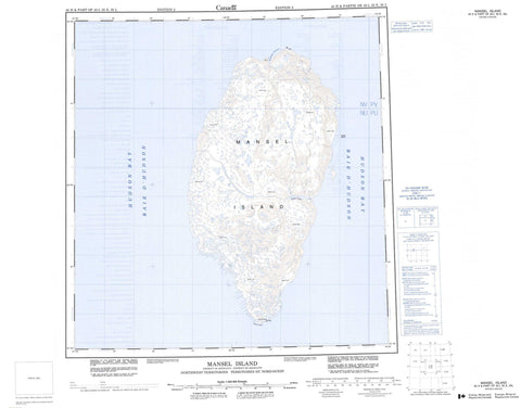 045H Mansel Island Canadian topographic map, 1:250,000 scale