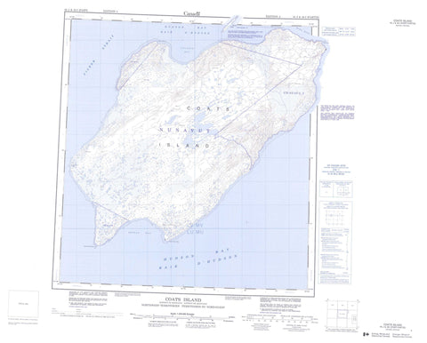 045J Coats Island Canadian topographic map, 1:250,000 scale