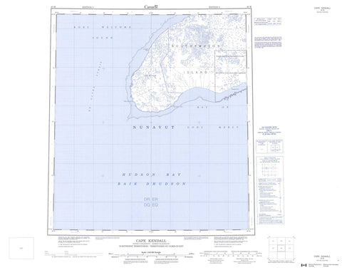 045M Cape Kendall Canadian topographic map, 1:250,000 scale