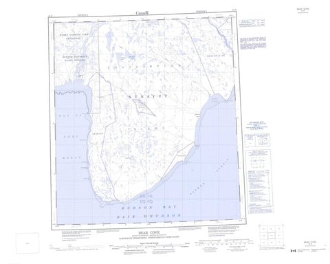 045N Bear Cove Canadian topographic map, 1:250,000 scale