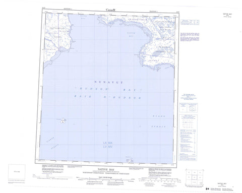 045O Native Bay Canadian topographic map, 1:250,000 scale