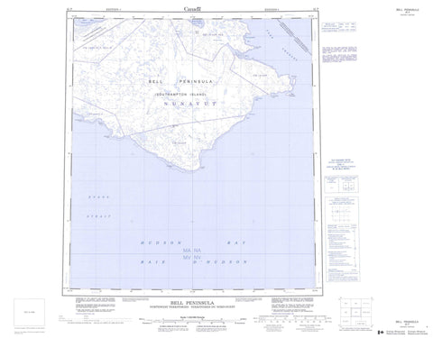 045P Bell Peninsula Canadian topographic map, 1:250,000 scale