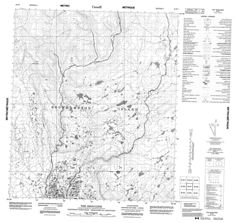 046B07 The Shoulder Canadian topographic map, 1:50,000 scale