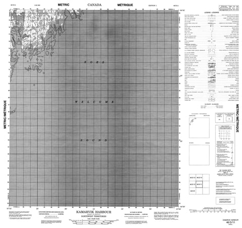 046D11 Kamarvik Harbour Canadian topographic map, 1:50,000 scale