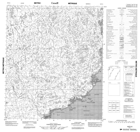 046D12 No Title Canadian topographic map, 1:50,000 scale