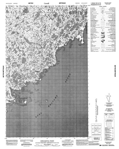 046E10 Umiijarvik Point Canadian topographic map, 1:50,000 scale