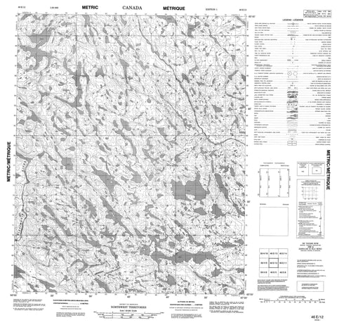 046E12 No Title Canadian topographic map, 1:50,000 scale