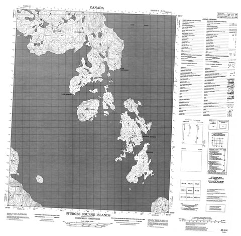 046J04 Sturges Bourne Island Canadian topographic map, 1:50,000 scale