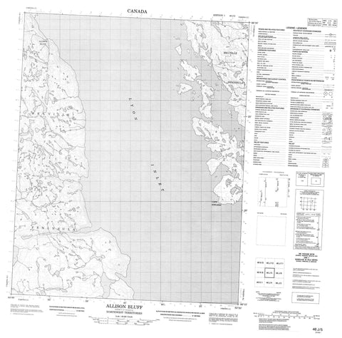 046J05 Allison Bluff Canadian topographic map, 1:50,000 scale