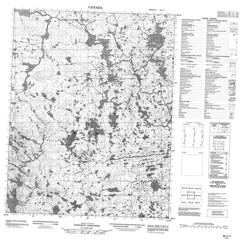 046J11 No Title Canadian topographic map, 1:50,000 scale