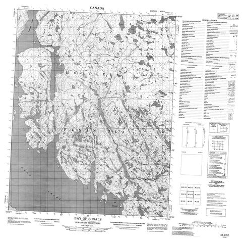 046J12 Bay Of Shoals Canadian topographic map, 1:50,000 scale