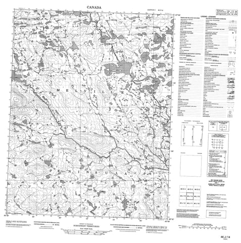 046J14 No Title Canadian topographic map, 1:50,000 scale