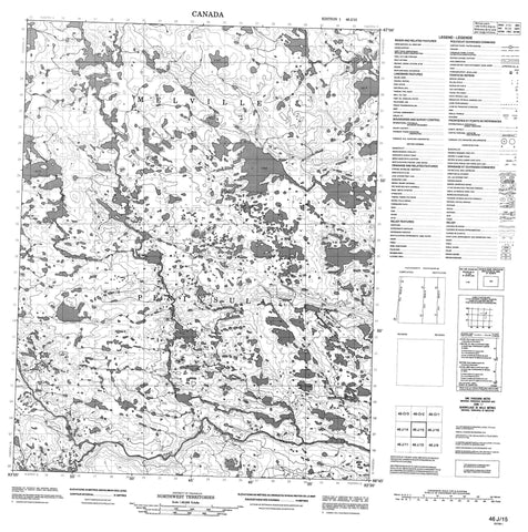 046J15 No Title Canadian topographic map, 1:50,000 scale