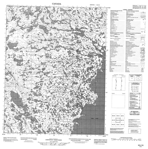 046J16 No Title Canadian topographic map, 1:50,000 scale