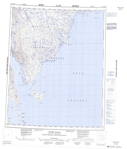 046J Winter Island Canadian topographic map, 1:250,000 scale