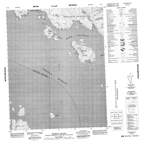 046K02 Bushnan Island Canadian topographic map, 1:50,000 scale