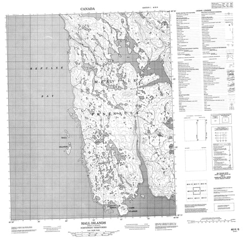 046K06 Hall Islands Canadian topographic map, 1:50,000 scale