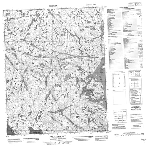 046K07 Palmated Bay Canadian topographic map, 1:50,000 scale