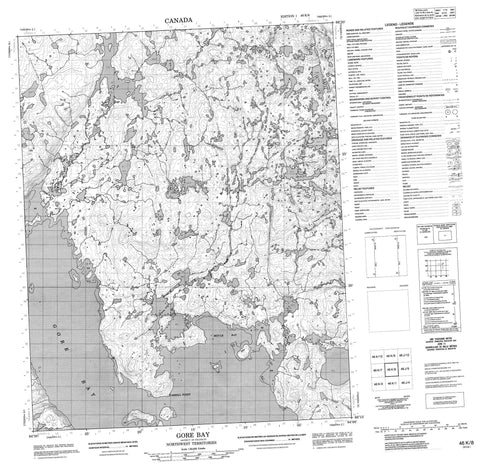 046K08 Gore Bay Canadian topographic map, 1:50,000 scale