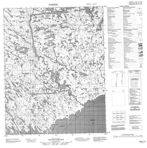 046K12 No Title Canadian topographic map, 1:50,000 scale