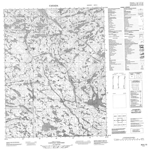 046K13 No Title Canadian topographic map, 1:50,000 scale