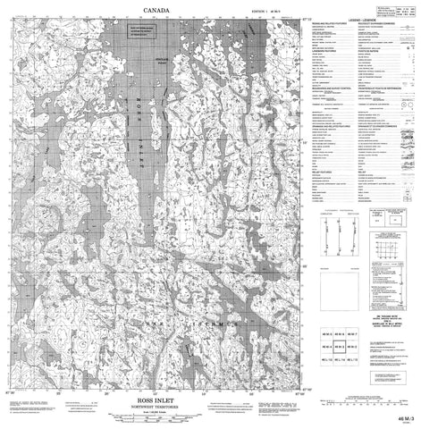 046M03 Ross Inlet Canadian topographic map, 1:50,000 scale