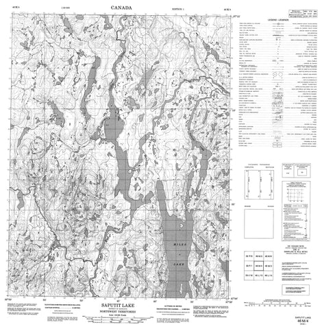 046M04 Saputit Lake Canadian topographic map, 1:50,000 scale