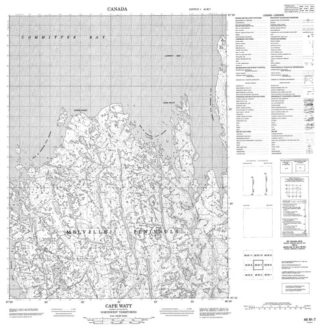 046M07 Cape Watt Canadian topographic map, 1:50,000 scale