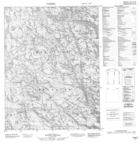 046M08 No Title Canadian topographic map, 1:50,000 scale