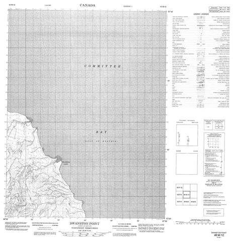 046M12 Swanston Point Canadian topographic map, 1:50,000 scale