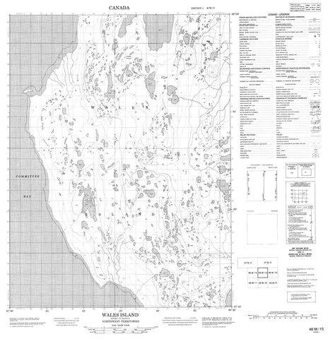 046M15 Wales Island Canadian topographic map, 1:50,000 scale