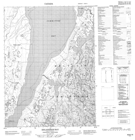 046M16 Erlandson Bay Canadian topographic map, 1:50,000 scale