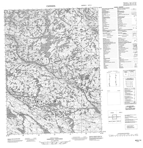 046N14 No Title Canadian topographic map, 1:50,000 scale