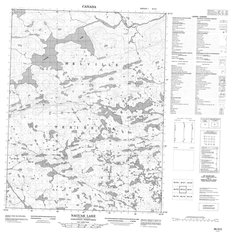 046O02 Naguak Lake Canadian topographic map, 1:50,000 scale