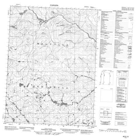 046O13 No Title Canadian topographic map, 1:50,000 scale