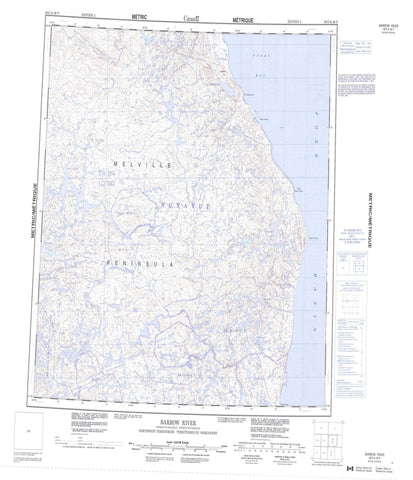 046O Barrow River Canadian topographic map, 1:250,000 scale