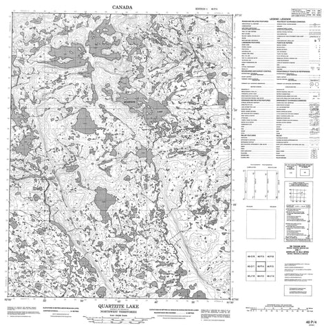 046P04 Quartzite Lake Canadian topographic map, 1:50,000 scale