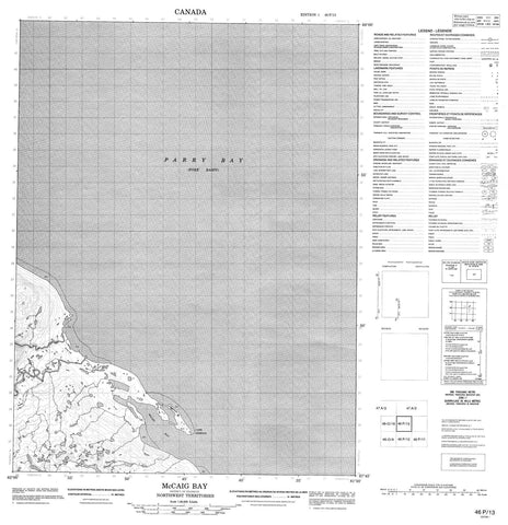 046P13 Mccaig Bay Canadian topographic map, 1:50,000 scale