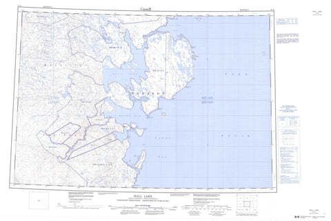 047A Hall Lake Canadian topographic map, 1:250,000 scale