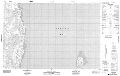 047B05 Clouston Point Canadian topographic map, 1:50,000 scale