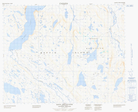 047H16 Krag Mountains Canadian topographic map, 1:50,000 scale