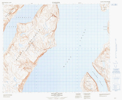 048A08 Milne Inlet Canadian topographic map, 1:50,000 scale