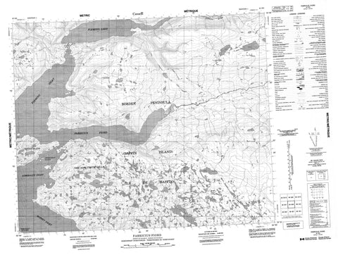 048B08 Fabricius Fiord Canadian topographic map, 1:50,000 scale