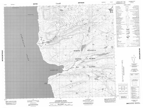 048B10 Levasseur Inlet Canadian topographic map, 1:50,000 scale