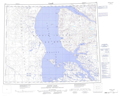 048B Moffet Inlet Canadian topographic map, 1:250,000 scale