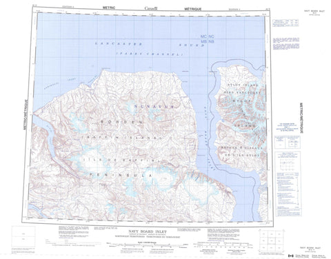 048D Navy Board Inlet Canadian topographic map, 1:250,000 scale