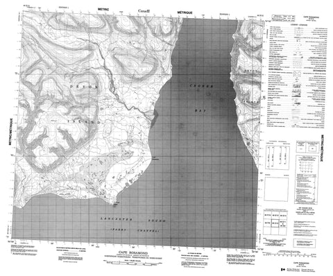 048E12 Cape Rosamond Canadian topographic map, 1:50,000 scale