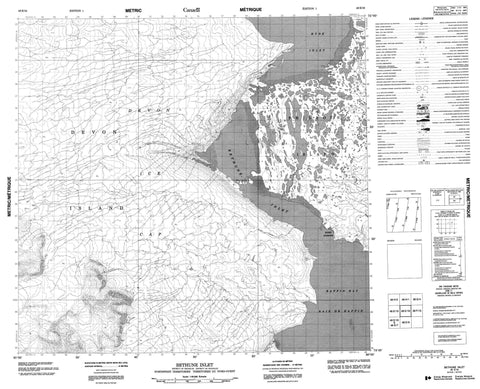 048E16 Bethune Inlet Canadian topographic map, 1:50,000 scale