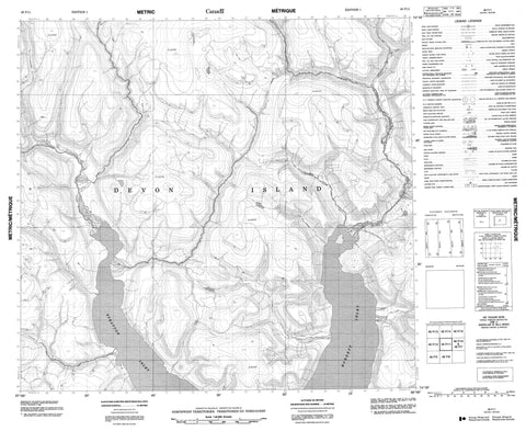 048F11 No Title Canadian topographic map, 1:50,000 scale