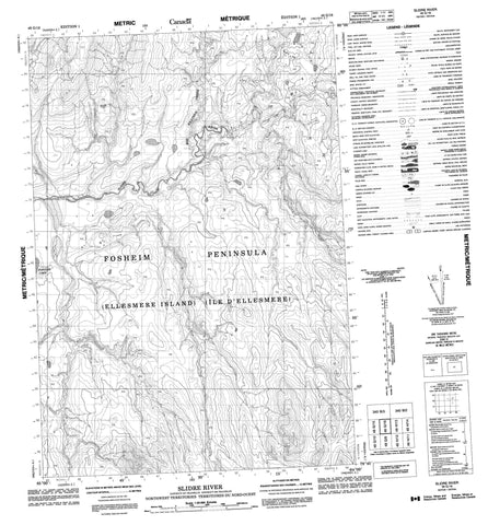 049G16 Slidre River Canadian topographic map, 1:50,000 scale